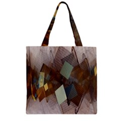 Digital Geometry Zipper Grocery Tote Bag by Sparkle