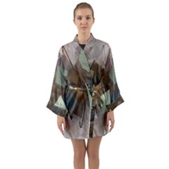 Geometry Diamond Long Sleeve Satin Kimono by Sparkle