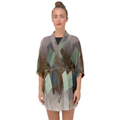 Geometry Diamond Half Sleeve Chiffon Kimono by Sparkle