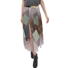 Geometry Diamond Velour Split Maxi Skirt by Sparkle