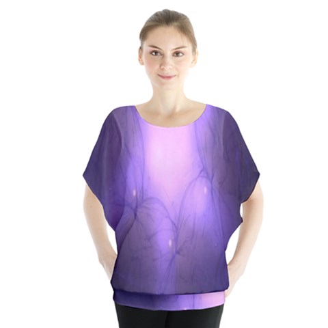 Violet Spark Batwing Chiffon Blouse by Sparkle