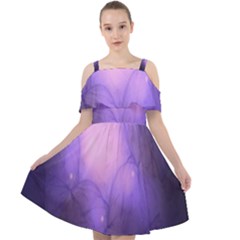 Violet Spark Cut Out Shoulders Chiffon Dress by Sparkle