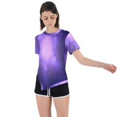 Violet Spark Asymmetrical Short Sleeve Sports Tee by Sparkle