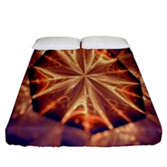 Sun Fractal Fitted Sheet (queen Size)