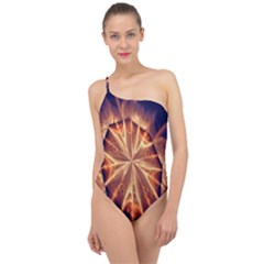 Sun Fractal Classic One Shoulder Swimsuit by Sparkle