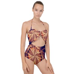 Sun Fractal Scallop Top Cut Out Swimsuit by Sparkle