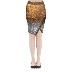 Glitter Gold Midi Wrap Pencil Skirt by Sparkle