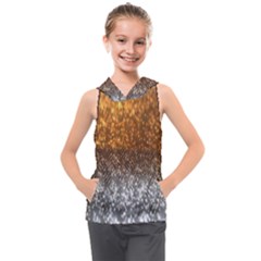 Glitter Gold Kids  Sleeveless Hoodie by Sparkle