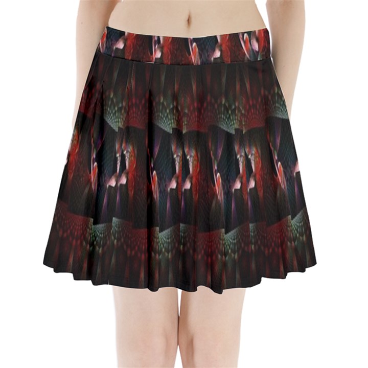 Twist Flower Pleated Mini Skirt