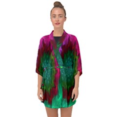 Rainbow Waves Half Sleeve Chiffon Kimono by Sparkle