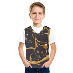 Gold Dog Cat Animal Jewel Kids  Sportswear by HermanTelo