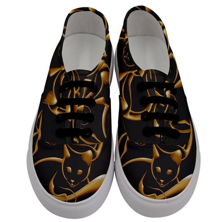 Gold Dog Cat Animal Jewel Men s Classic Low Top Sneakers