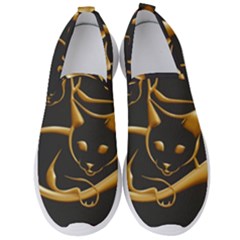 Gold Dog Cat Animal Jewel Men s Slip On Sneakers