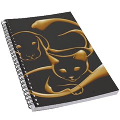 Gold Dog Cat Animal Jewel 5 5  X 8 5  Notebook