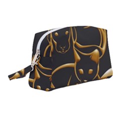 Gold Dog Cat Animal Jewel Wristlet Pouch Bag (medium)