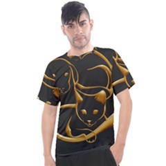 Gold Dog Cat Animal Jewel Men s Sport Top by HermanTelo