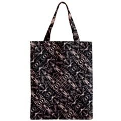 Modern Tribal Silver Ornate Pattern Print Zipper Classic Tote Bag by dflcprintsclothing