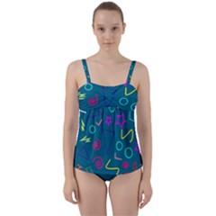 Memphis  Twist Front Tankini Set