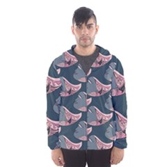 Doodle Queen Fish Pattern Men s Hooded Windbreaker by tmsartbazaar