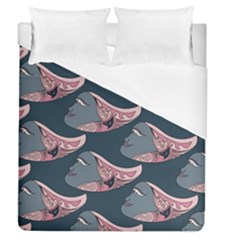 Doodle Queen Fish Pattern Duvet Cover (queen Size) by tmsartbazaar