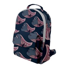 Doodle Queen Fish Pattern Flap Pocket Backpack (large) by tmsartbazaar