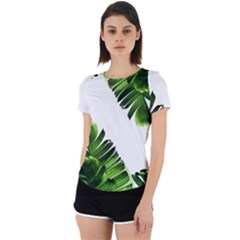 Green Banana Leaves Back Cut Out Sport Tee by goljakoff