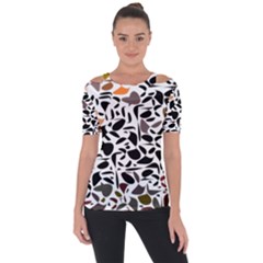 Zappwaits - Words Shoulder Cut Out Short Sleeve Top by zappwaits