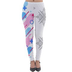 Abstract Geometric Pattern  Lightweight Velour Leggings by brightlightarts