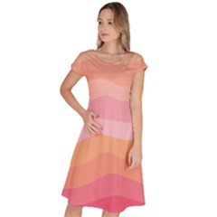 Pink Color Tints Pattern Classic Short Sleeve Dress by brightlightarts