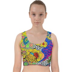 Supersonicplanet2020 Velvet Racer Back Crop Top by chellerayartisans