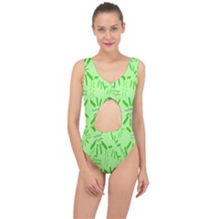 Electric Lime Center Cut Out Swimsuit by Janetaudreywilson