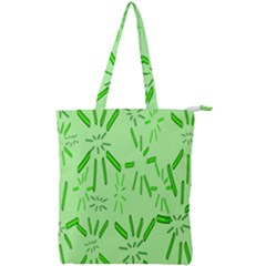 Electric Lime Double Zip Up Tote Bag