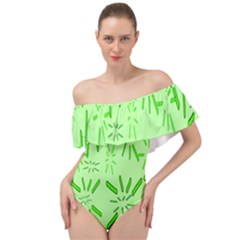 Electric Lime Off Shoulder Velour Bodysuit 