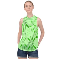 Electric Lime High Neck Satin Top