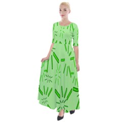 Electric Lime Half Sleeves Maxi Dress by Janetaudreywilson