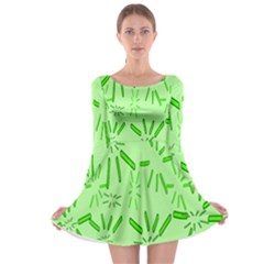 Electric Lime Long Sleeve Skater Dress
