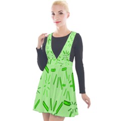 Electric Lime Plunge Pinafore Velour Dress by Janetaudreywilson