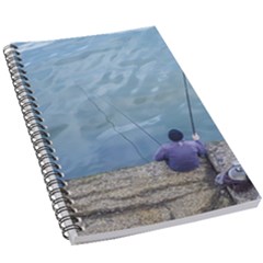 Senior Man Fishing At River, Montevideo, Uruguay001 5 5  X 8 5  Notebook by dflcprintsclothing