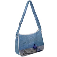 Senior Man Fishing At River, Montevideo, Uruguay001 Zip Up Shoulder Bag by dflcprintsclothing