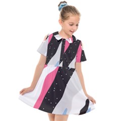 Abstract Space Pattern Design Kids  Short Sleeve Shirt Dress by brightlightarts