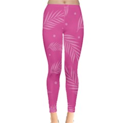 Abstract Summer Pink Pattern Leggings  by brightlightarts