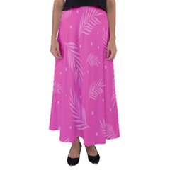 Abstract Summer Pink Pattern Flared Maxi Skirt by brightlightarts