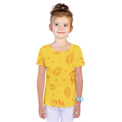 Abstract Yellow Floral Pattern Kids  One Piece Tee