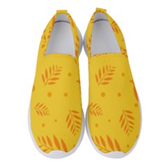 Abstract Yellow Floral Pattern Women s Slip On Sneakers by brightlightarts
