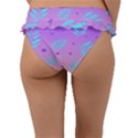 Abstract Floral Leaves Pattern Frill Bikini Bottom View2
