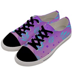 Abstract Floral Leaves Pattern Men s Low Top Canvas Sneakers
