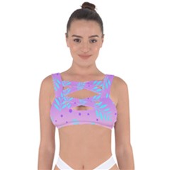 Abstract Floral Leaves Pattern Bandaged Up Bikini Top by brightlightarts