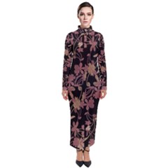 Dark Floral Ornate Print Turtleneck Maxi Dress by dflcprintsclothing