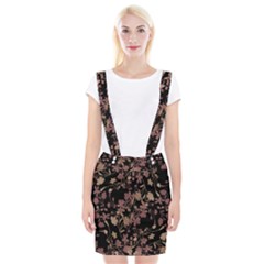 Dark Floral Ornate Print Braces Suspender Skirt