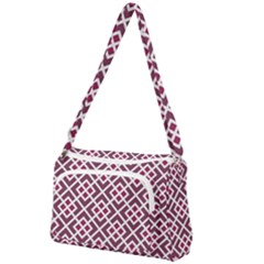 Two Tone Lattice Pattern Purple Front Pocket Crossbody Bag by kellehco